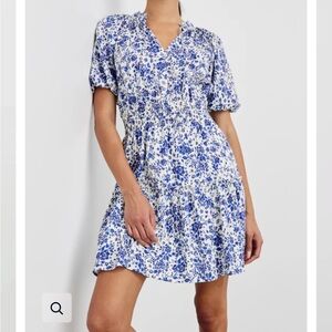 NEW RAILS FIORELLA DRESS in Blue Marguerite size L boho milkmaid